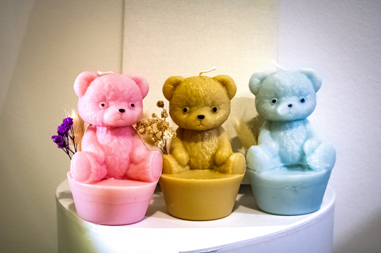 Bougie ourson sur socle 🧸 - By Candle Gourmandise