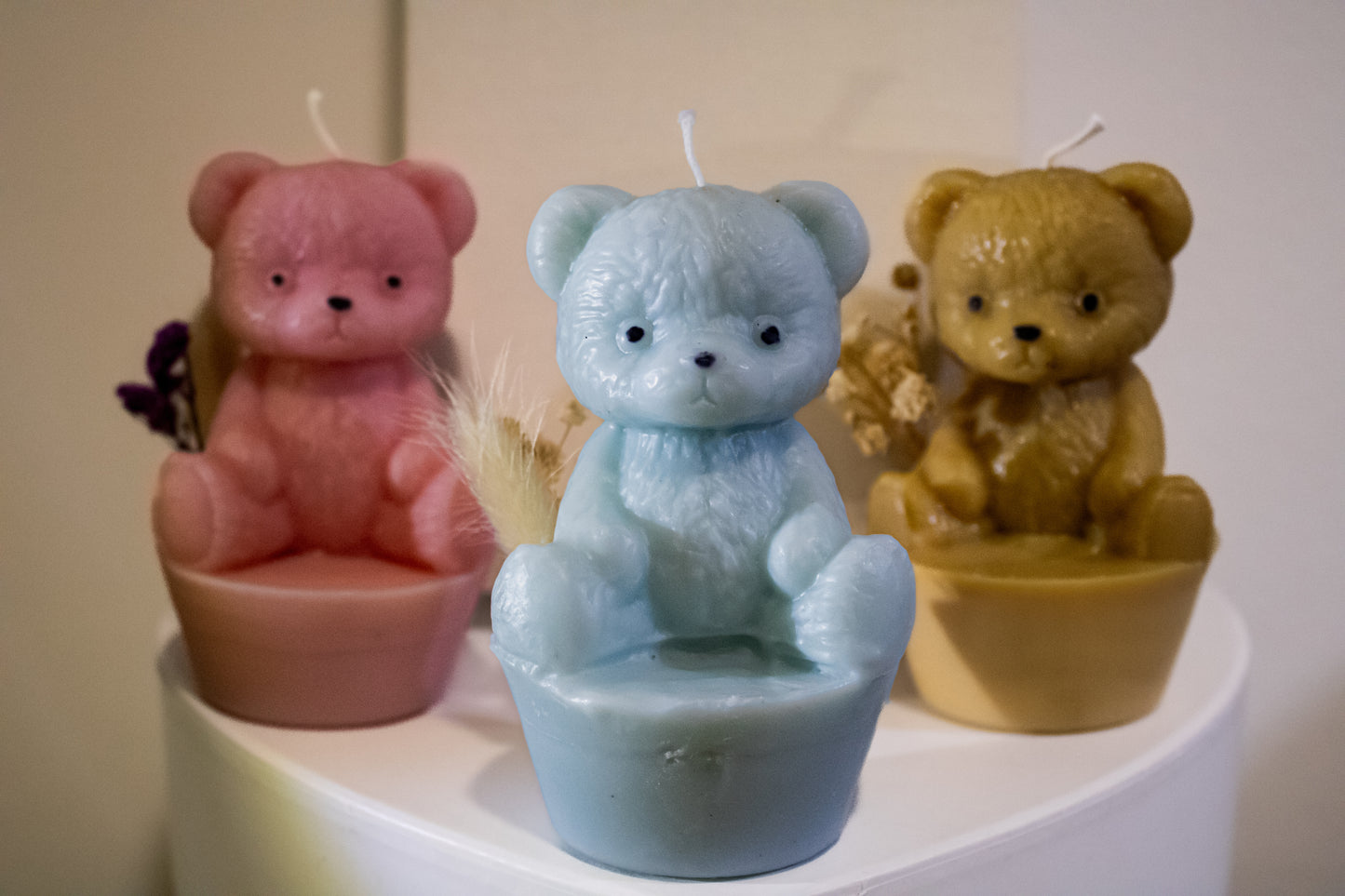 Bougie ourson sur socle 🧸 - By Candle Gourmandise