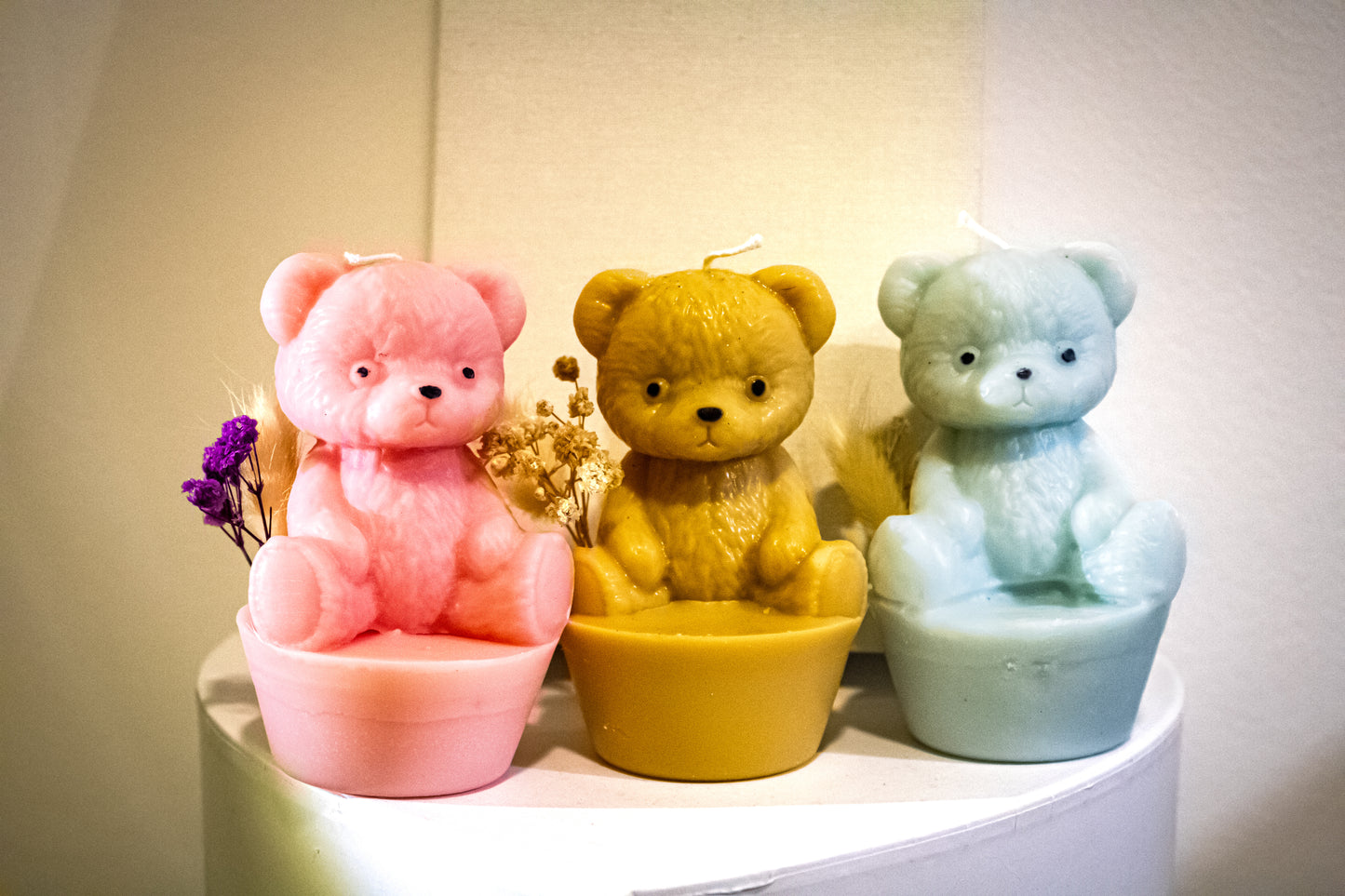 Bougie ourson sur socle 🧸 - By Candle Gourmandise