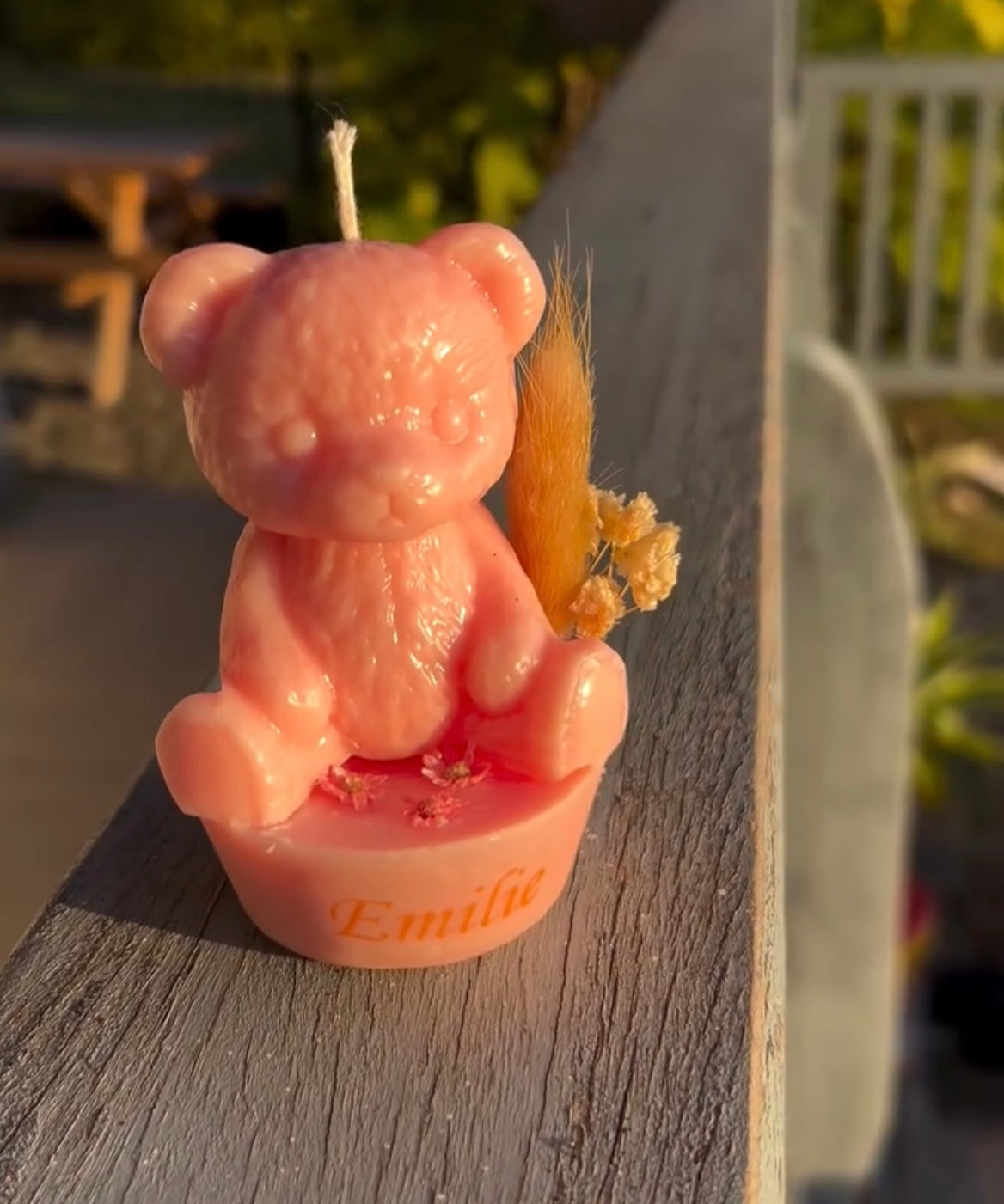 Bougie ourson sur socle 🧸 - By Candle Gourmandise